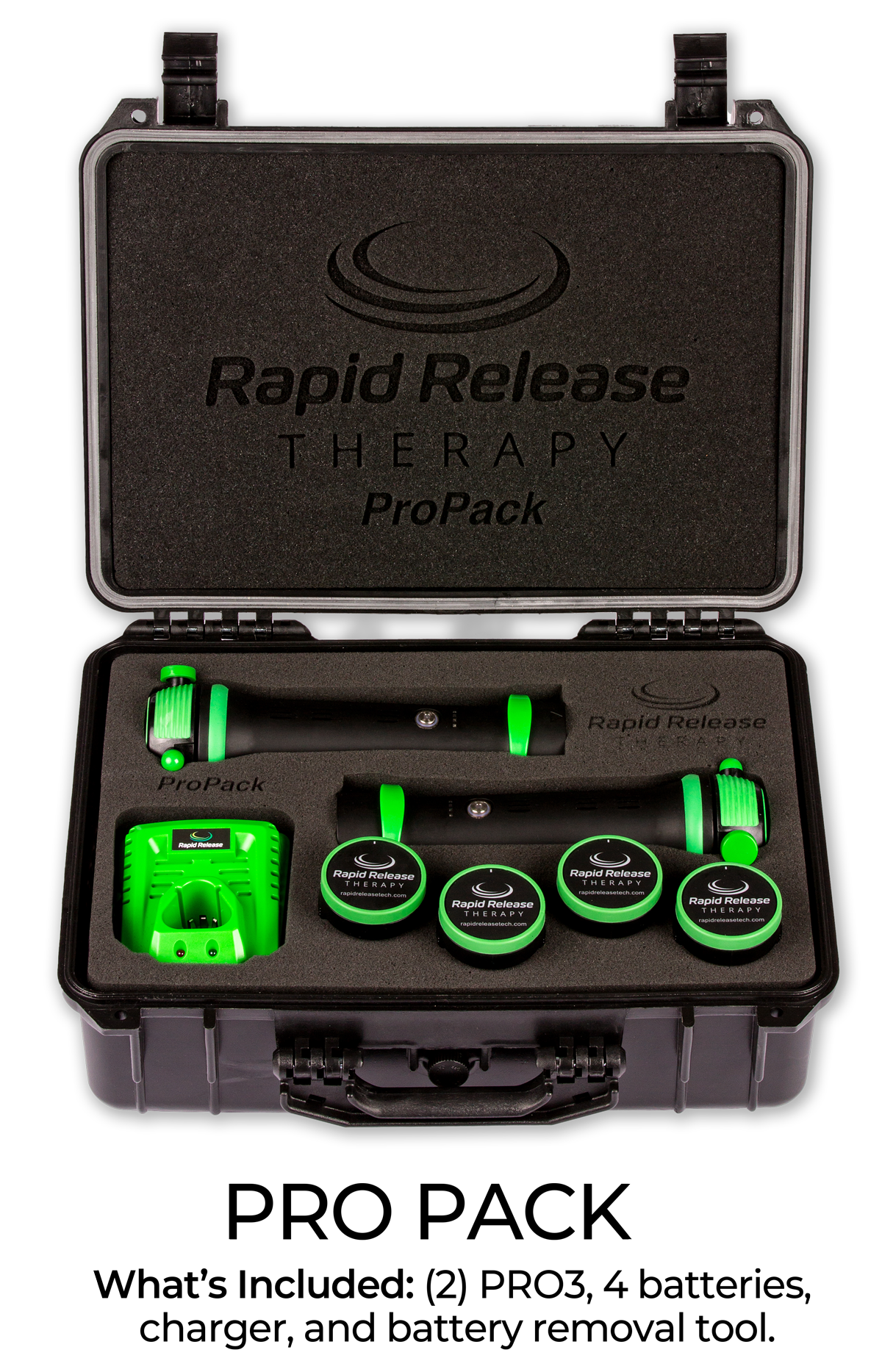 PRO3 Pro Pack (2) PRO3 (4) batteries (1) charger (1) Pro case